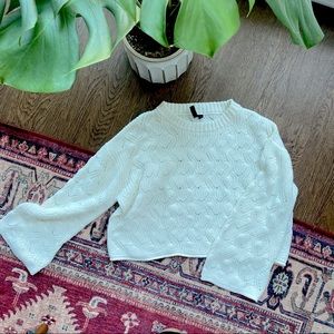 White cropped sweater